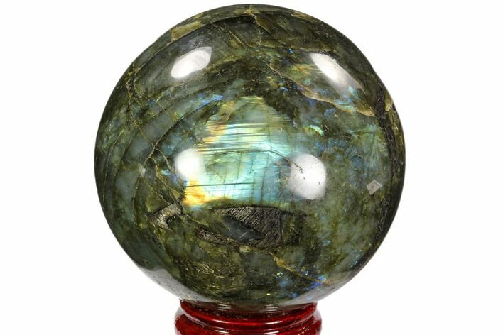 Flashy, Polished Labradorite Sphere - Great Color Play #103696